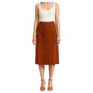 Fansilanen XL Cinnamon Button Down Faux Suede A Line Skirt